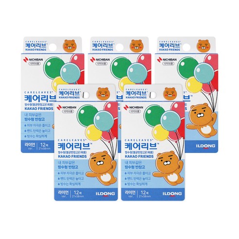 일동제약 케어리브 카카오 프렌즈 방수 밴드 라이언 12p, 5개