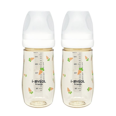 아이별프렌즈 아기 캐럿 PPSU 젖병 270ml 트윈팩, 화이트, 1개