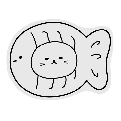 씨오브비 규조토 식기 건조 매트 S, 붕어빵 고양이