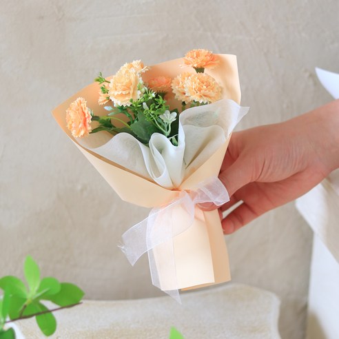 센트바스켓 조화 납골당 미니 꽃다발, 카네이션코랄, 1개