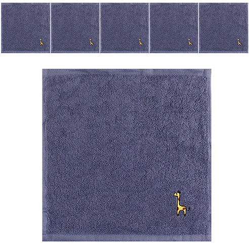 송월타월 개인 위생핸드 고리수건 토이키즈A 40g, 회색(기린), 6개
