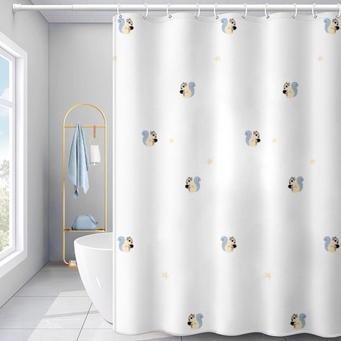 플로즈 홈 욕실 사이즈별 귀여운 샤워 커튼 A10 80 x 180 cm, 1개