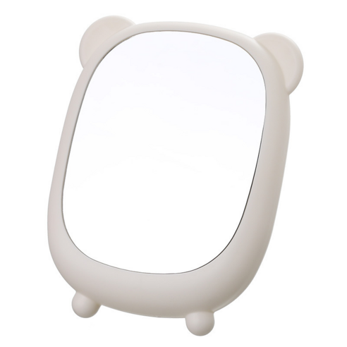 Bear 벽걸이 데스크탑 메이크업 거울, 화이트