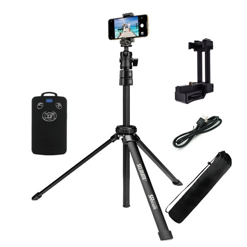 셀루미 휴대폰 DSLR 전문가용 무선 블루투스 삼각대 풀세트 매트블랙 130cm, SEL-VCT1500G