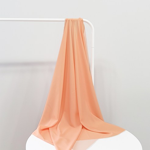 나비손길 두툼한 컬러 인터록 마감 쉬폰 원단, 130코랄오렌지