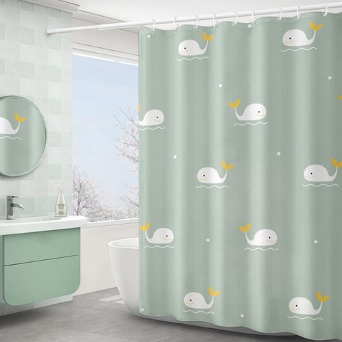 플로즈 홈 욕실 사이즈별 귀여운 샤워 커튼 A02 120 x 200 cm, 1개