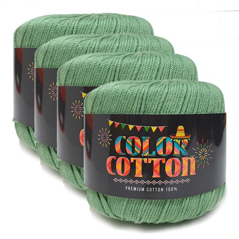 니뜨 컬러코튼 뜨개실 50g x 4p, 28 쑥