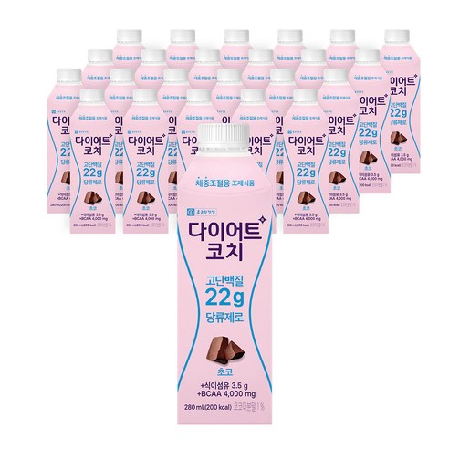 종근당 다이어트코치 초코맛 단백질음료, 280ml, 18개