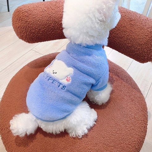 파스텔펫 반려동물 컬러 극세사 젤리 티셔츠, 블루