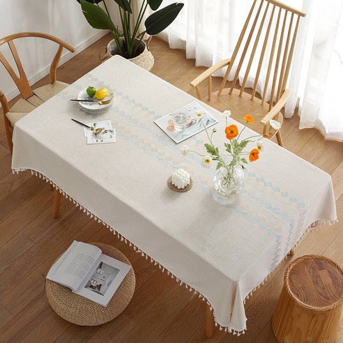 블루포그 직사각형 테이블 커버 러너, 08 바운드리스 블루 커피, 90 x 90 cm