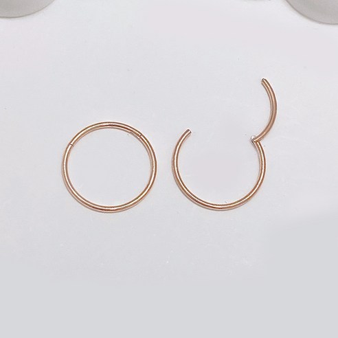 젤루나 써지컬 초슬림 베이직 기본 세그먼트 원터치링 귀걸이 12 x 0.8 mm P-15 2p
