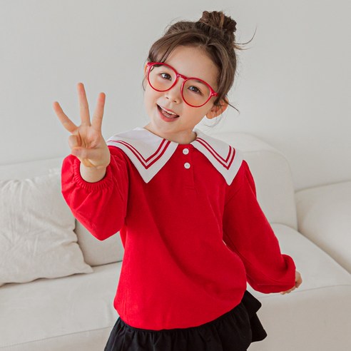 릴리푸리 여아용 세일러걸 맨투맨 티