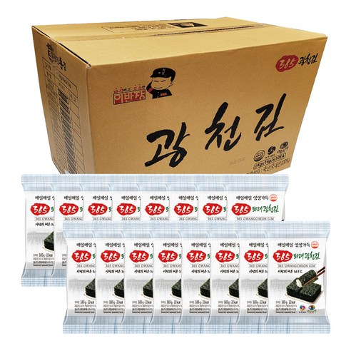365 파래 도시락 광천김, 3.65g, 160개