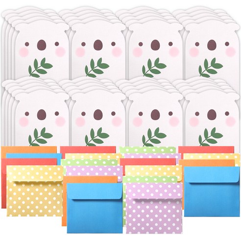 투영디자인 러블리 동물친구 편지지 40p + 봉투 20p, 코알라(편지지), 랜덤발송(봉투), 1세트
