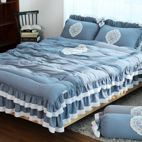 류금숙 프렌치감성 실키케어 프릴 차렵이불 세트