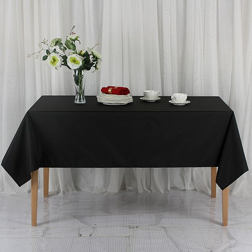 사각사각 방수 UV 테이블보, 검정, 270 x 145cm