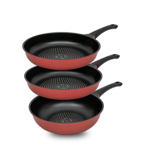 키친아트 인덕션 프리미엄 IH 메트레드 후라이팬 3종 세트, 프라이팬 30cm 2p + 궁중팬 30cm, 혼합색상