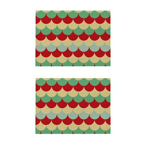 스트라이프 기하학 린넨 프린팅 테이블 매트 2P, 003, 32 x 21 cm