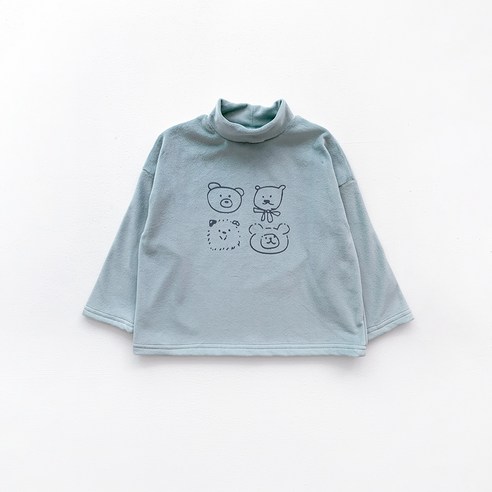 아도르베베 아동용 곰곰이 부들 반폴라 티셔츠
