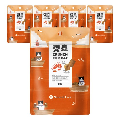 네츄럴코어 캣쵸 고양이간식 70g, 새우맛, 5개
