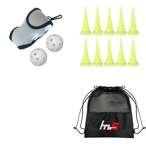 나야스타일 골프공 파우치 + HDPE 골프 숏 티 10p + 파우치 세트 GFYP-134-1+163-3PU, 혼합색상