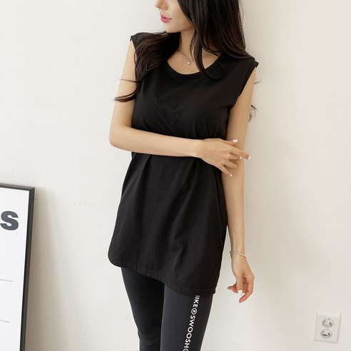 가비진 여성용 롱 민소매 나시 레이어드