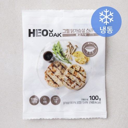 허닭 그릴 닭가슴살 스테이크 불고기맛 (냉동), 100g, 2개