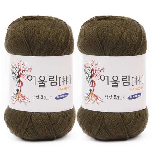 브랜드얀 어울림 뜨개실 2p, 922 카키, 400m
