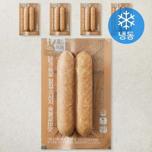 허스델리 육식토끼닭가슴살 칼집소시지 숯불갈비맛 (냉동), 100g, 5개