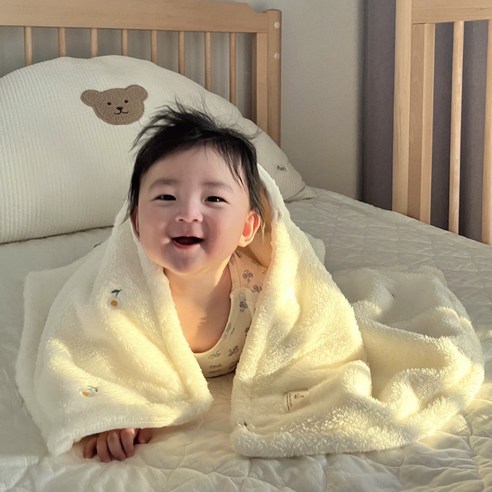 미소네이처 유아용 양면 극세사 블랭킷, 민들레