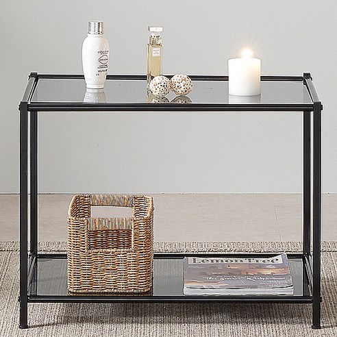 [OKㅣ강추] 세련된 공간 완성을 위한 트레벨 철제 유리 모듈 선반 2단 E6040 [OKNOWㅣ추천상품]