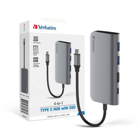 버바팀 4in1 하이드리브 SSD 허브: 속도, 연결성, 휴대성을 한 번에!