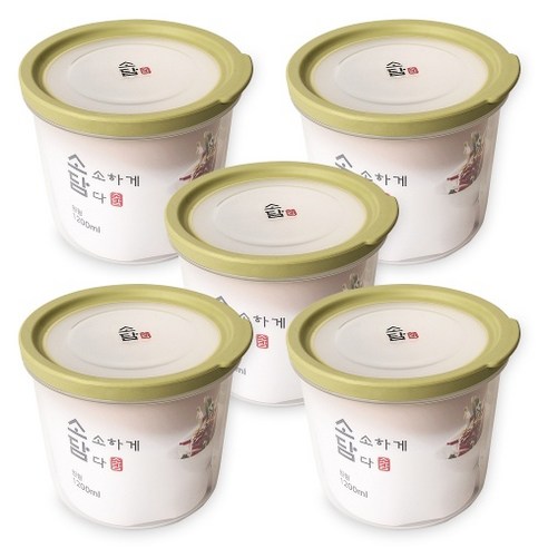 소담 원형 밀폐용기 4호 1200ml 그린, 5개, 단품