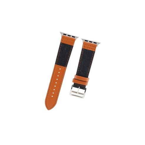 비쉐르 레트로라인 애플워치 3 레더 밴드 스트랩 42mm, 흑청, 1세트