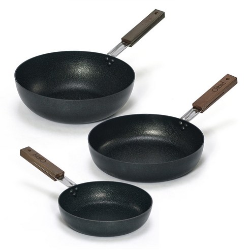 올비아 블랙로드 프라이팬 세트 3p, 혼합색상, 프라이팬 20cm + 28cm + 궁중팬 26cm