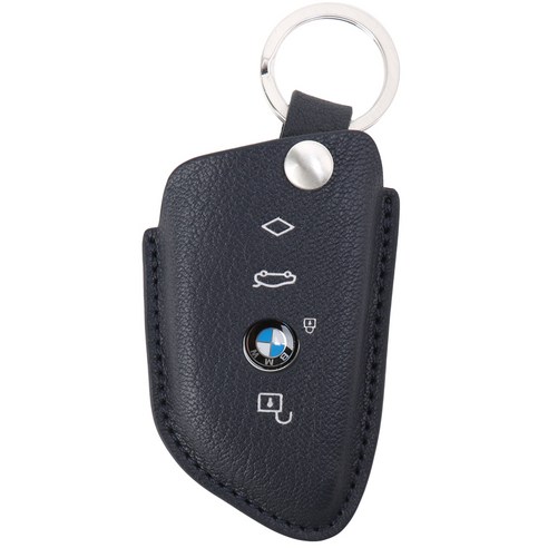 바슬리 BMW 2세대 크리스페 가죽 스마트 키케이스, 네이비 은, BM024