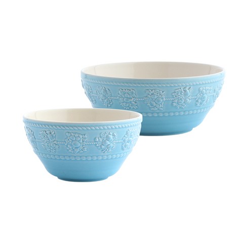 웨지우드 페스티비티 공기대접 2종 세트, 블루, 밥공기 지름 11cm + 국그릇 지름 14cm, 1세트