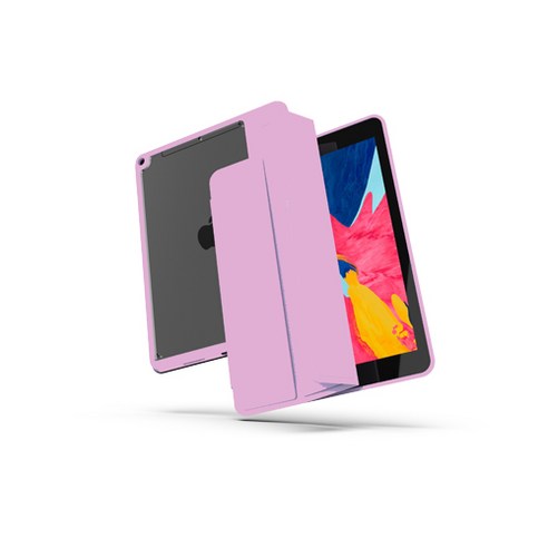 포지오 아이딜 클리어핏 애플펜슬수납 태블릿PC 투명 케이스, 핑크