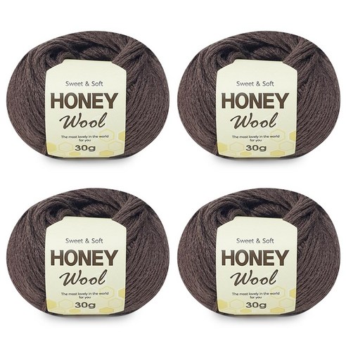 니뜨 허니 울 뜨개실 30g x 4p, 19고동색
