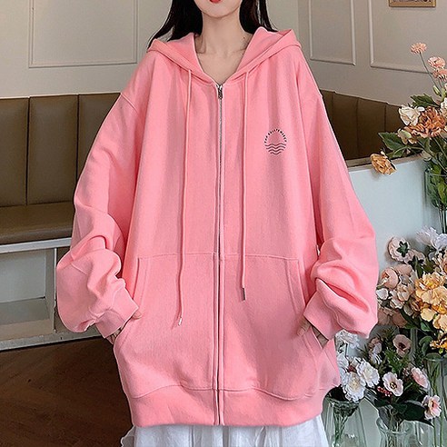 오버 박스핏 빈티지 임산부 후드집업