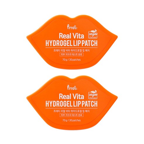 프레티 리얼비타 하이드로겔 립 패치, 30개입, 2개