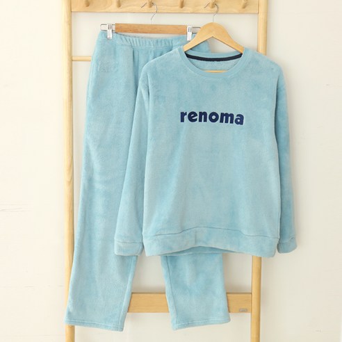 레노마 남성용 뽀글블루 밍크 9부잠옷