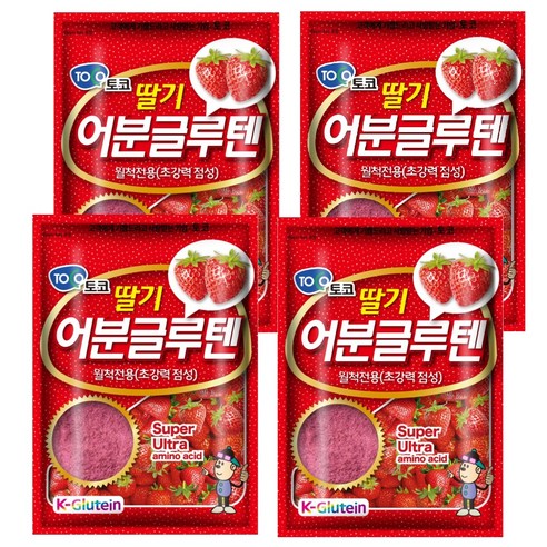 토코맥스 딸기 어분 글루텐 떡밥, 300g, 4개