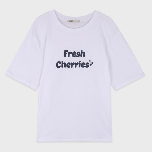 미쏘 여성용 FRESH CHERRIES 레터 티셔츠