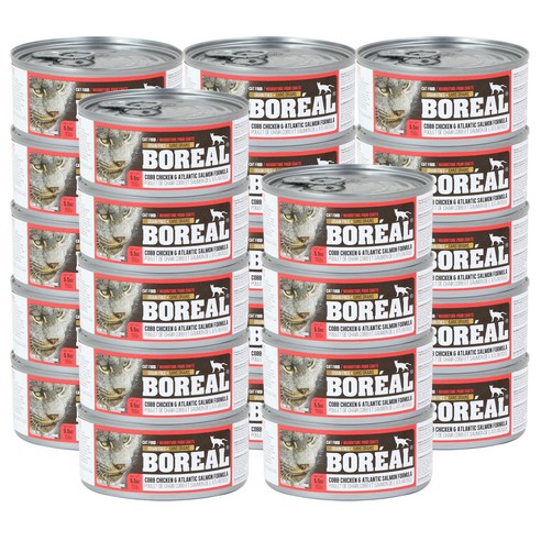 보레알 고양이 습식사료 치킨 + 연어, 156g, 24개