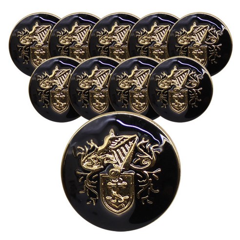 동대문단추왕 바이킹 단추 15mm, 블랙G, 10개