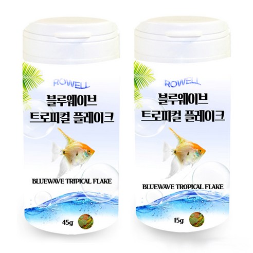 로웰 블루 웨이브 트로피컬 플레이크 사료 45g + 15g, 1세트