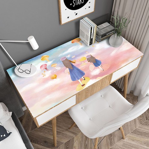 마켓에이 드림랜드 방수 테이블매트, 버섯나라, 80 x 130 cm