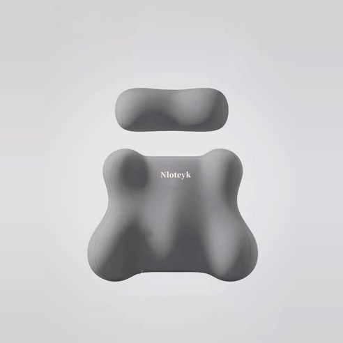 Ez2mk 사계절 차량용 목쿠션 허리쿠션 세트 MS-490, 그레이, 1세트