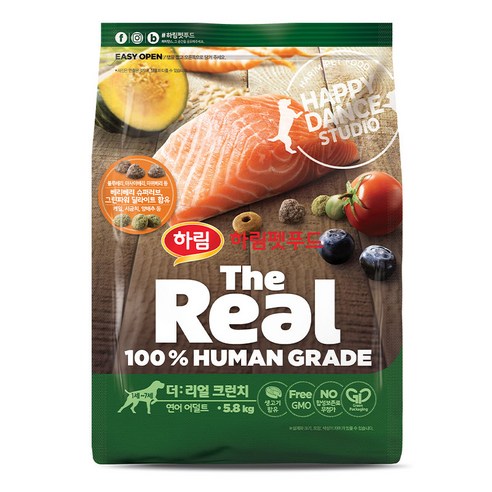 하림펫푸드 어덜트 강아지 더리얼 크런치 건식사료, 연어, 5.8kg, 1개